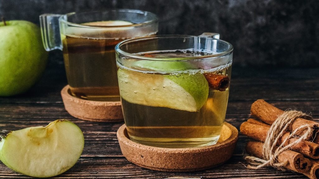 Two cups of warm, comforting apple cider